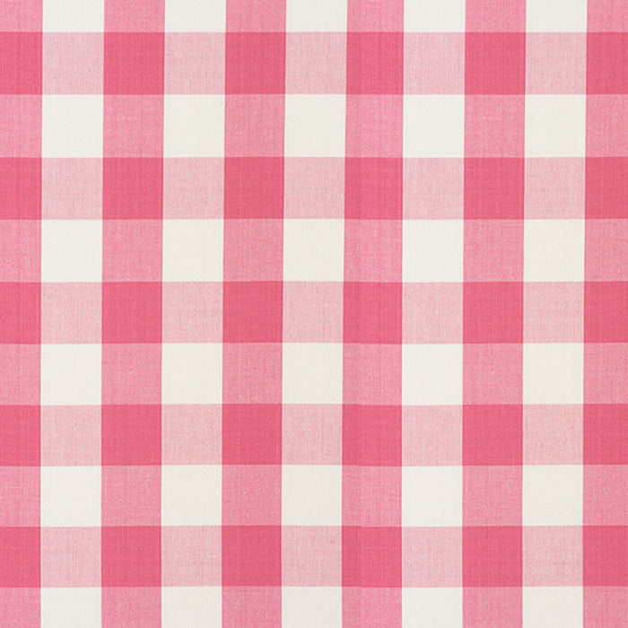 Schumacher Camden Cotton Check Magenta Fabric Sample 77321