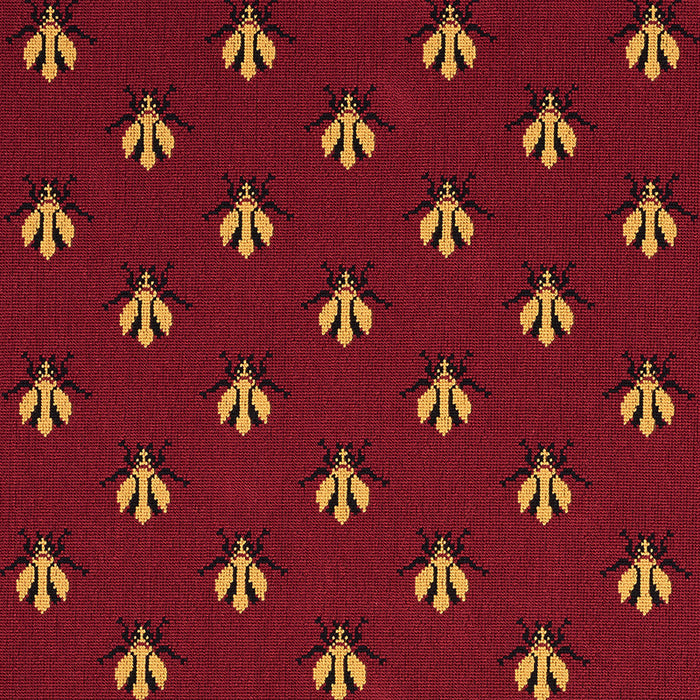 Schumacher Bee Epingle Red Fabric Sample 77410