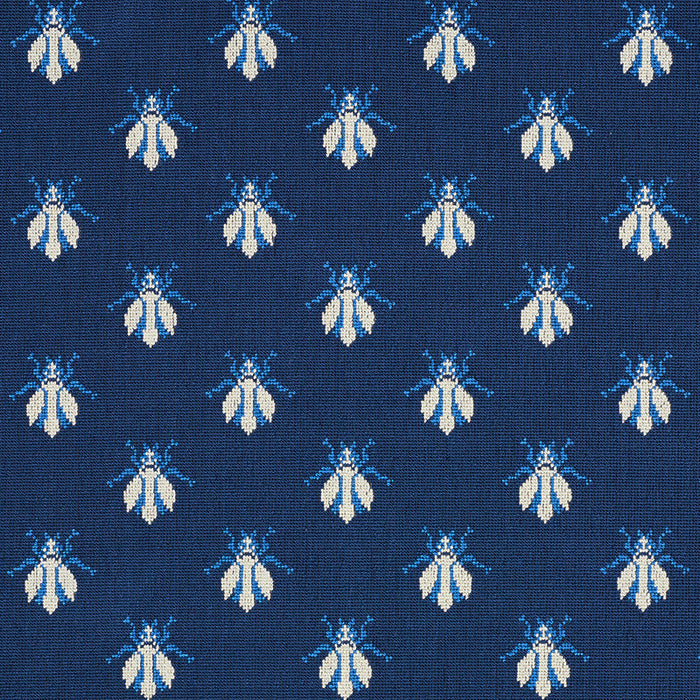 Schumacher Bee Epingle Blue Fabric Sample 77411