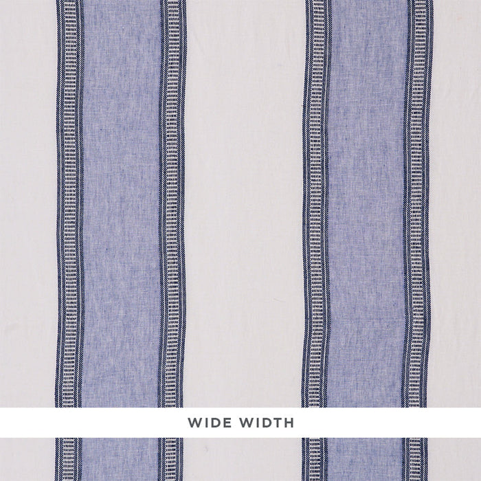 Schumacher Senita Stripe Sheer Blue Fabric Sample 77431