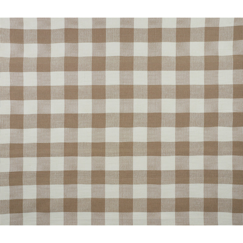 Schumacher Barnes Performance Check Natural Fabric Sample 77551