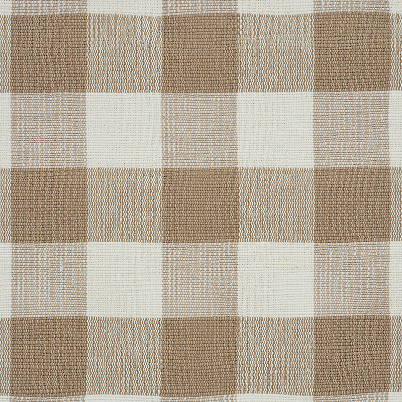 Schumacher Barnes Performance Check Natural Fabric 77551