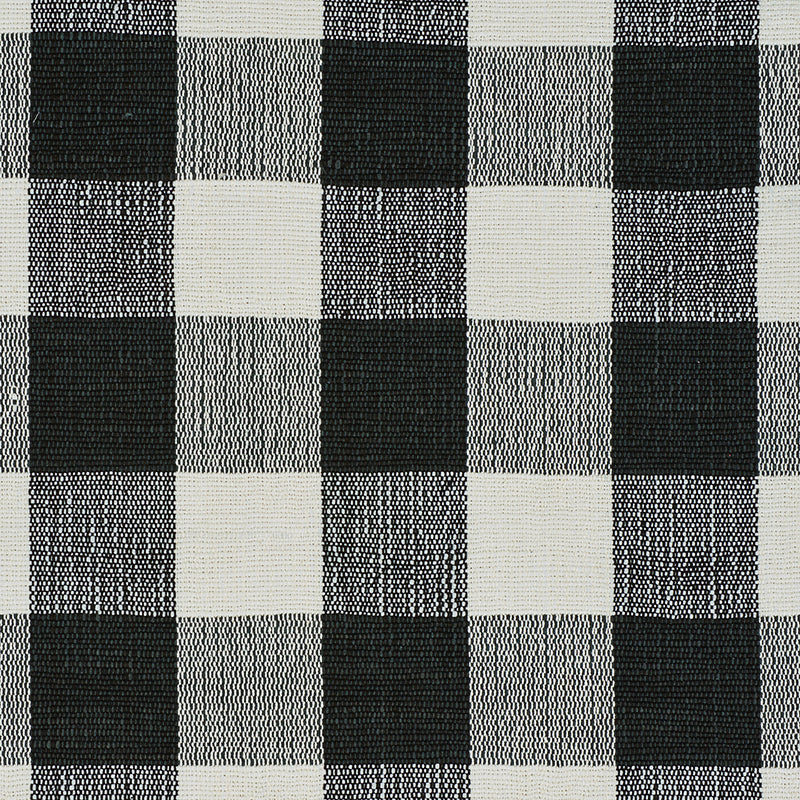 Schumacher Barnes Performance Check Black Fabric 77552