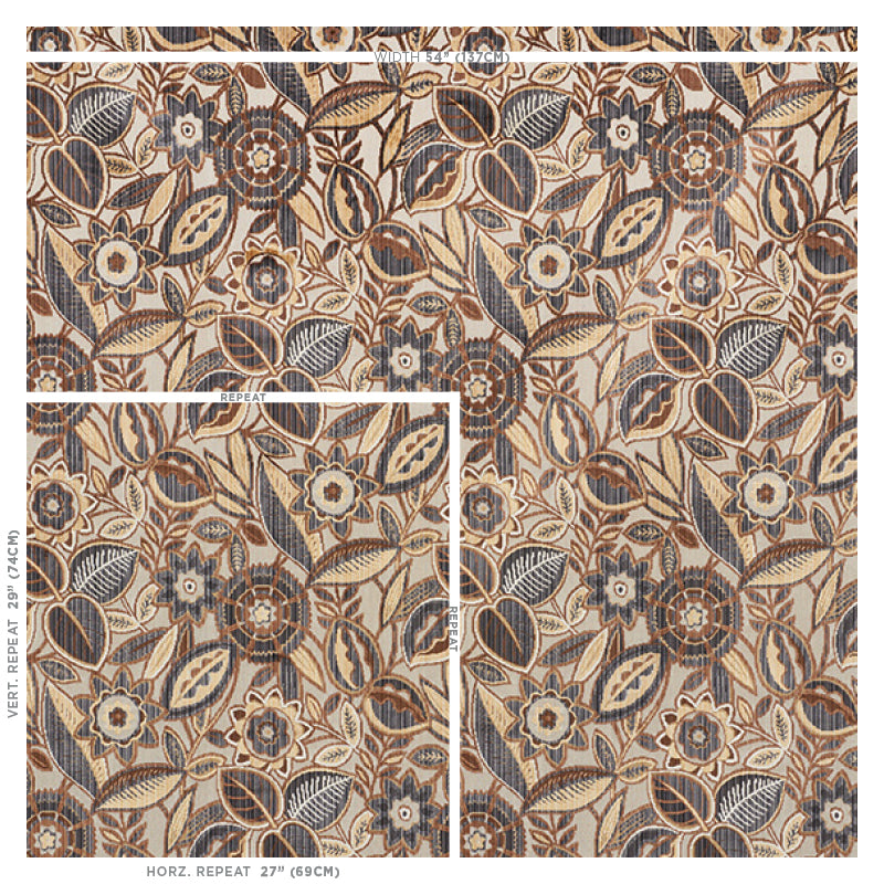 Schumacher Garland Velvet Neutral Fabric 77760