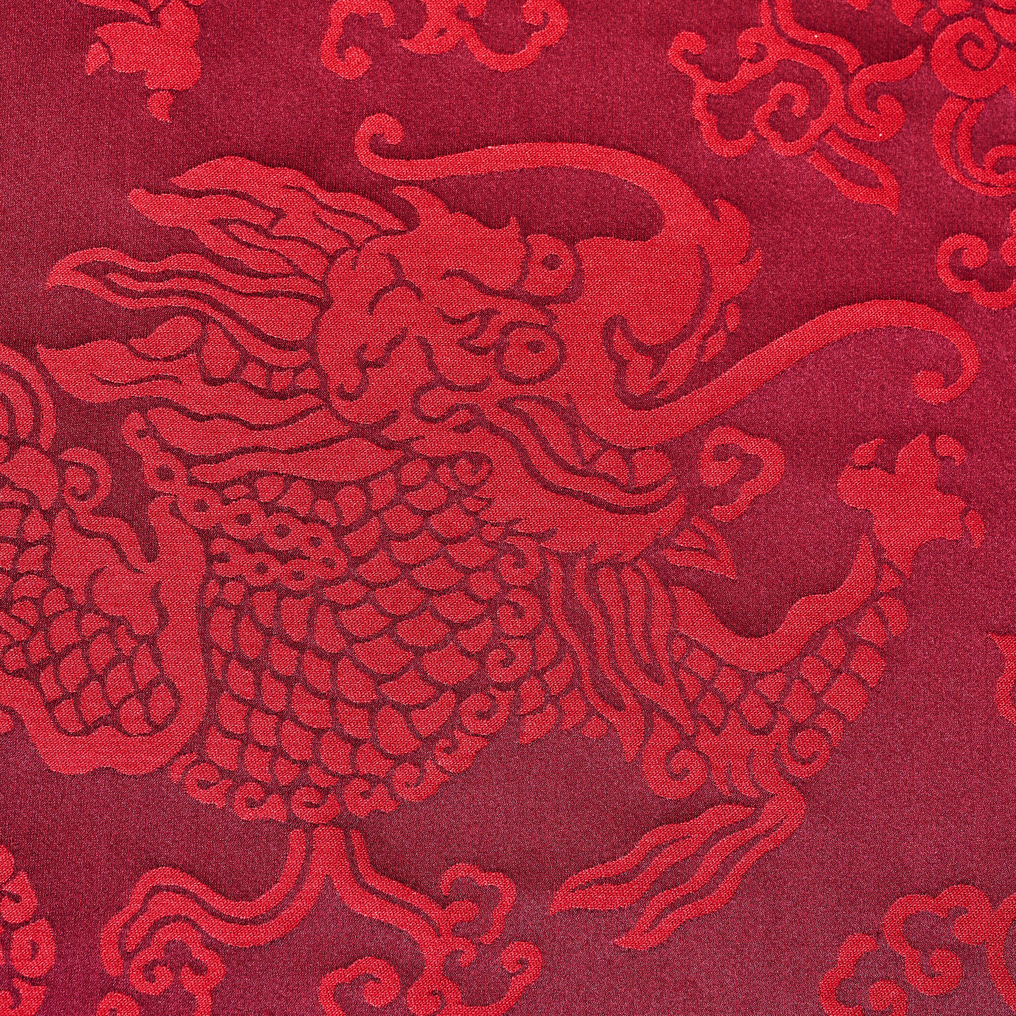 Schumacher Ruan Dragon Damask Garnet Fabric Sample 78101