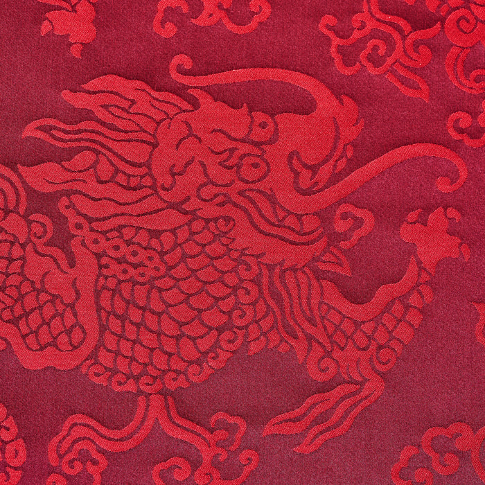 Schumacher Ruan Dragon Damask Garnet Fabric Sample 78101