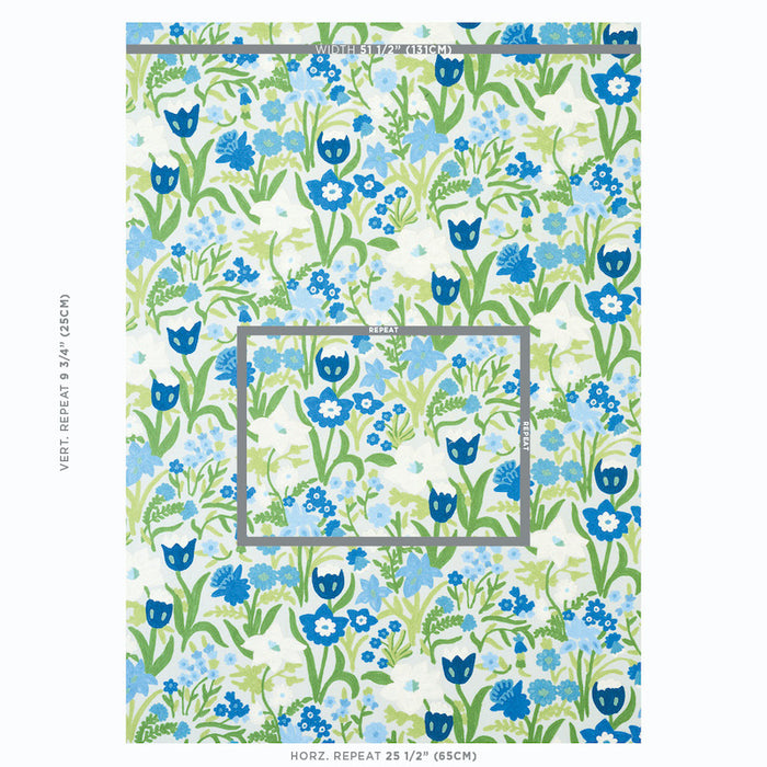 Schumacher Crewel Garden Sky Fabric 78290