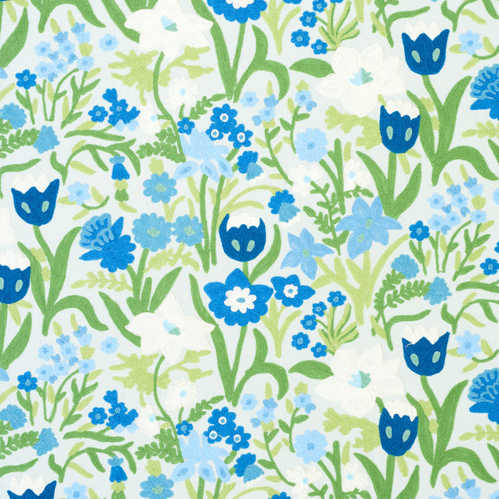 Schumacher Crewel Garden Sky Fabric Sample 78290