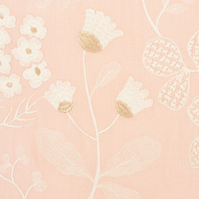 Schumacher Emaline Embroidery Blush Fabric Sample 78310