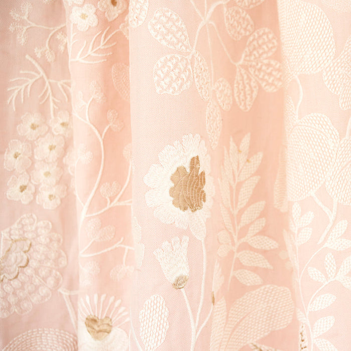 Schumacher Emaline Embroidery Blush Fabric Sample 78310