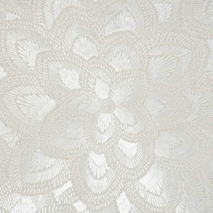 Schumacher Lotus Embroidery Pearl Fabric 78341