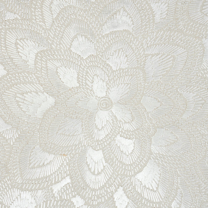 Schumacher Lotus Embroidery Pearl Fabric Sample 78341