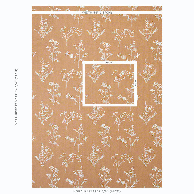 Schumacher Lisbeth Embroidery Camel Fabric 78361