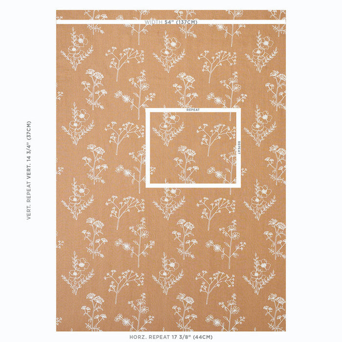 Schumacher Lisbeth Embroidery Camel Fabric Sample 78361