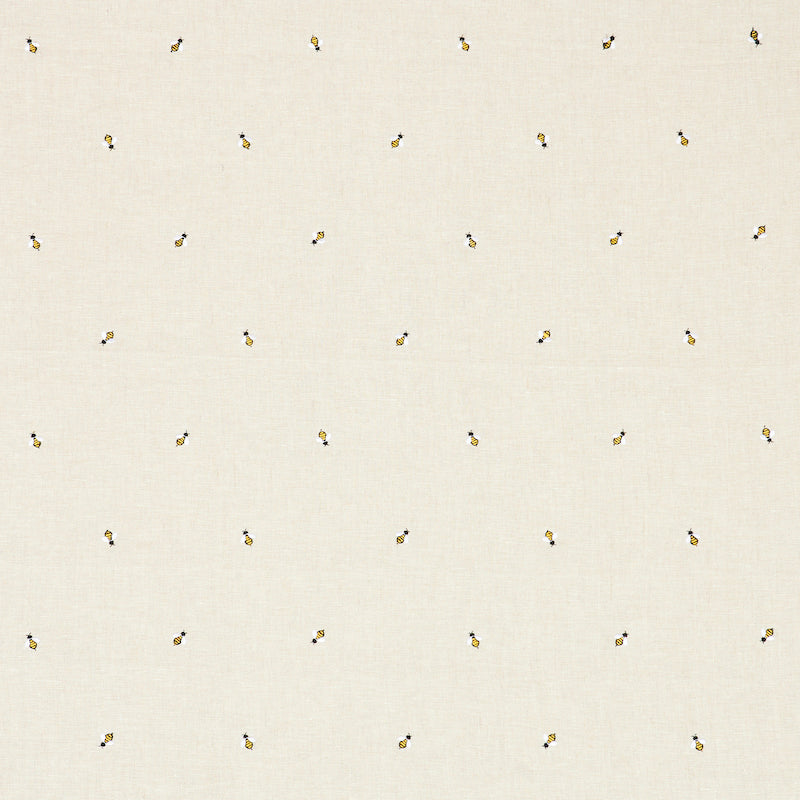 Schumacher Honey Bee Embroidery Natural Fabric 78420