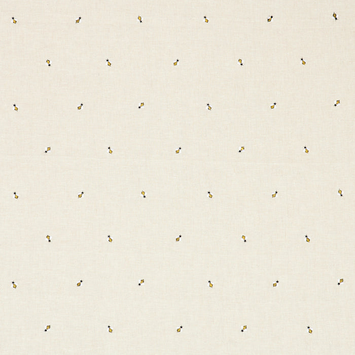 Schumacher Honey Bee Embroidery Natural Fabric 78420