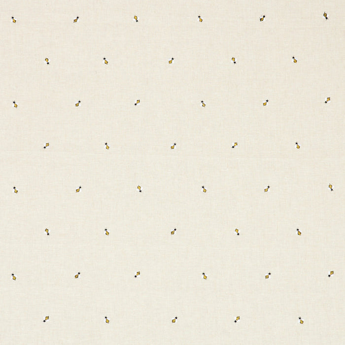 Schumacher Honey Bee Embroidery Natural Fabric Sample 78420