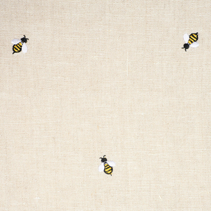 Schumacher Honey Bee Embroidery Natural Fabric Sample 78420