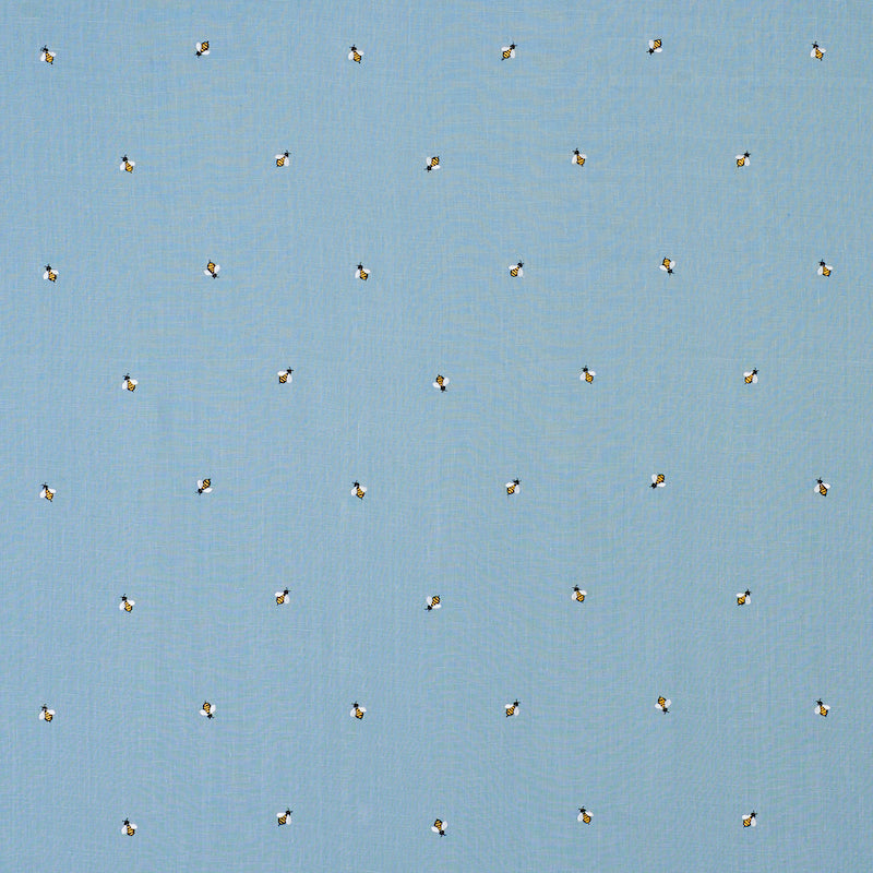 Schumacher Honey Bee Embroidery Sky Fabric 78421