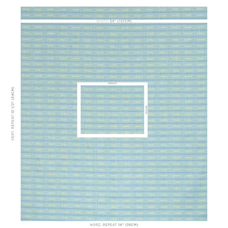 Schumacher Ainsley Stripe Indoor/Outdoor Sky Fabric 78580