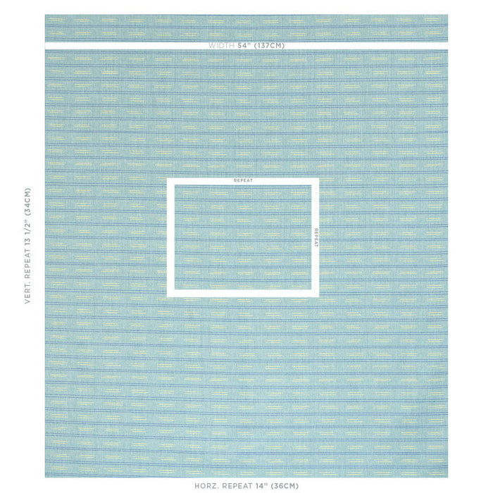 Schumacher Ainsley Stripe Indoor/Outdoor Sky Fabric Sample 78580