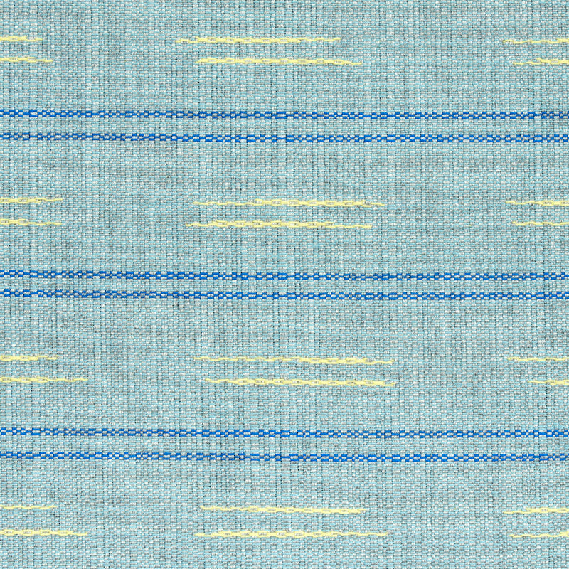 Schumacher Ainsley Stripe Indoor/Outdoor Sky Fabric Sample 78580