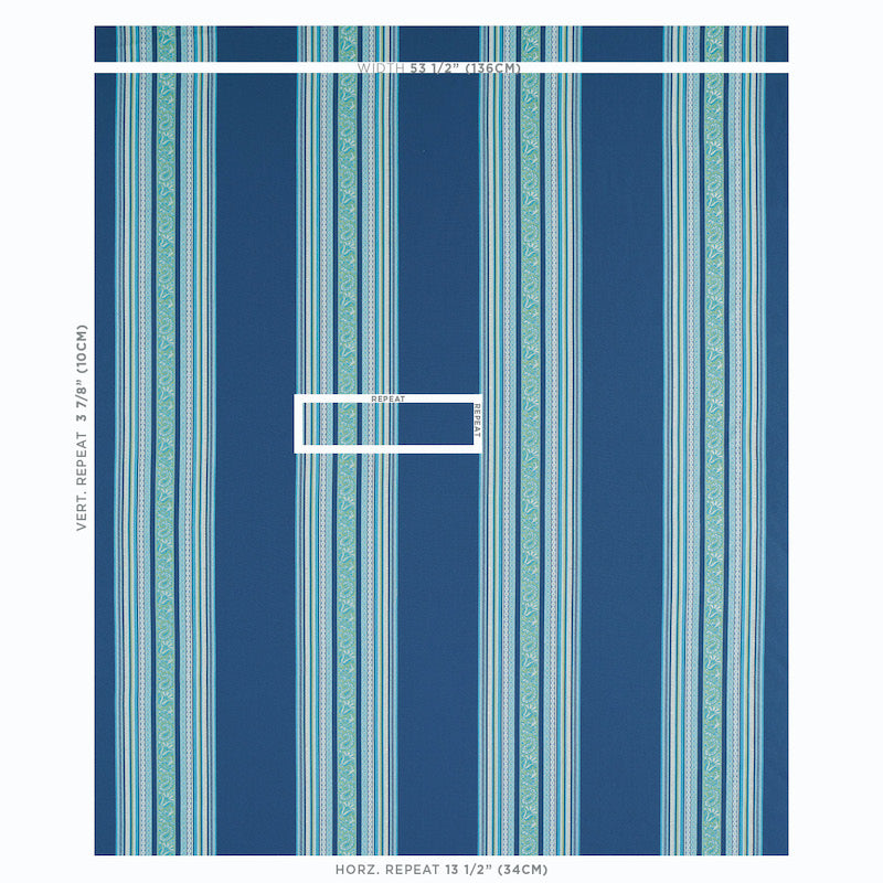 Schumacher Markova Stripe Navy Fabric 78602