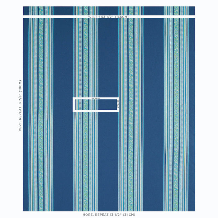 Schumacher Markova Stripe Navy Fabric Sample 78602