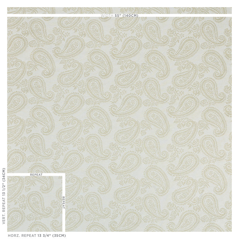 Schumacher Milena Paisley Natural Fabric 78720