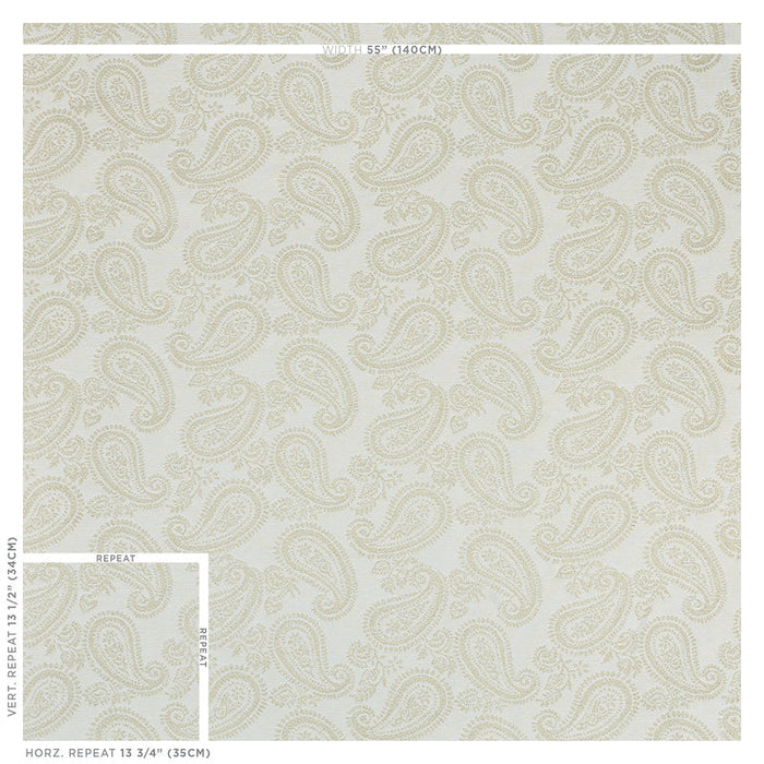 Schumacher Milena Paisley Natural Fabric Sample 78720