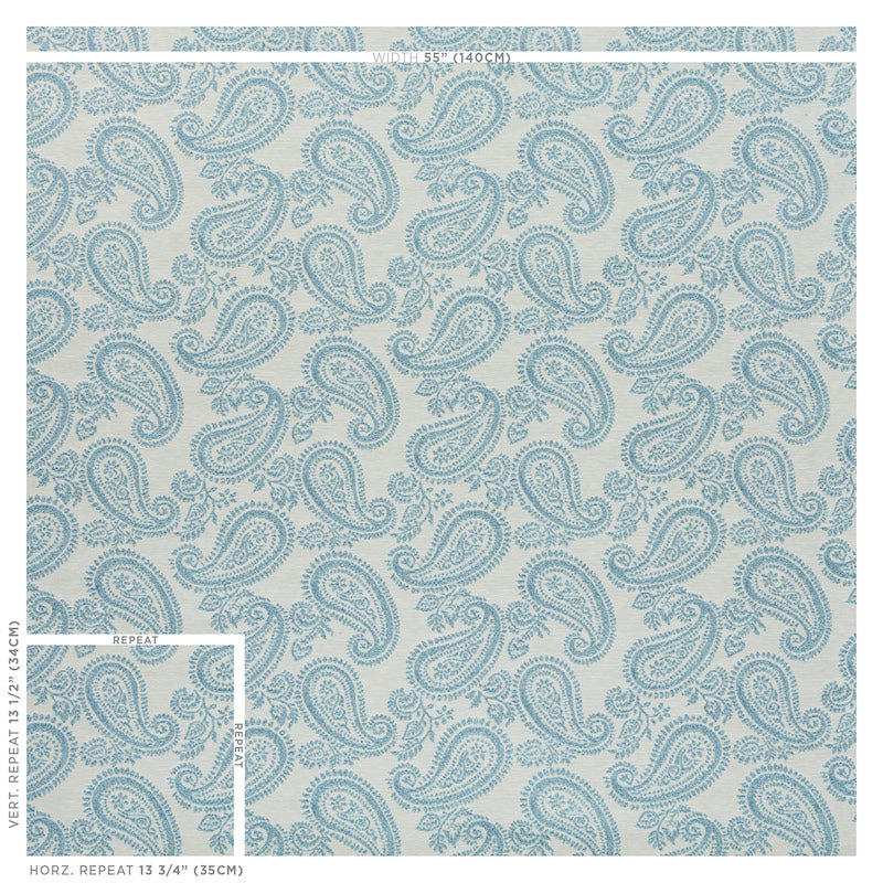 Schumacher Milena Paisley Sky Fabric 78721