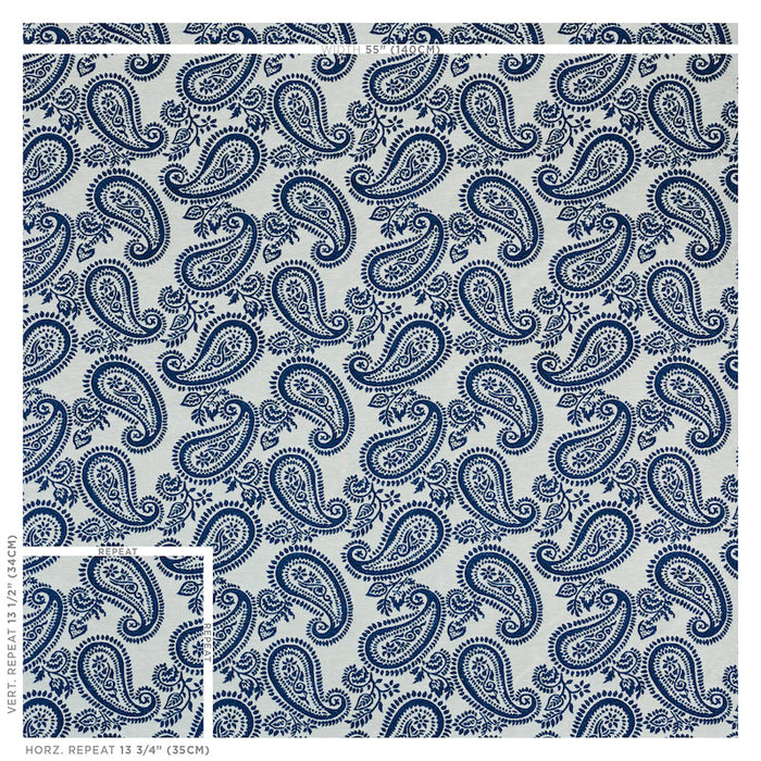 Schumacher Milena Paisley Blue Fabric 78722