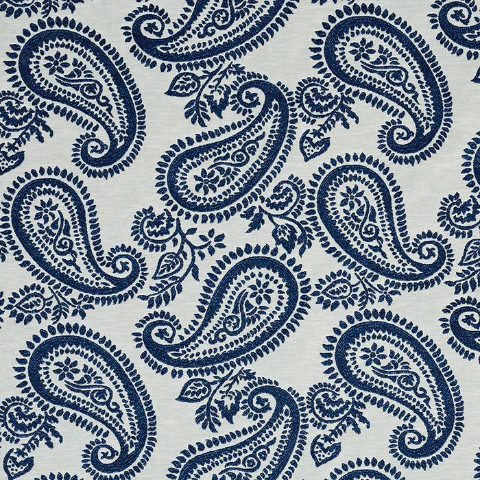 Schumacher Milena Paisley Blue Fabric Sample 78722