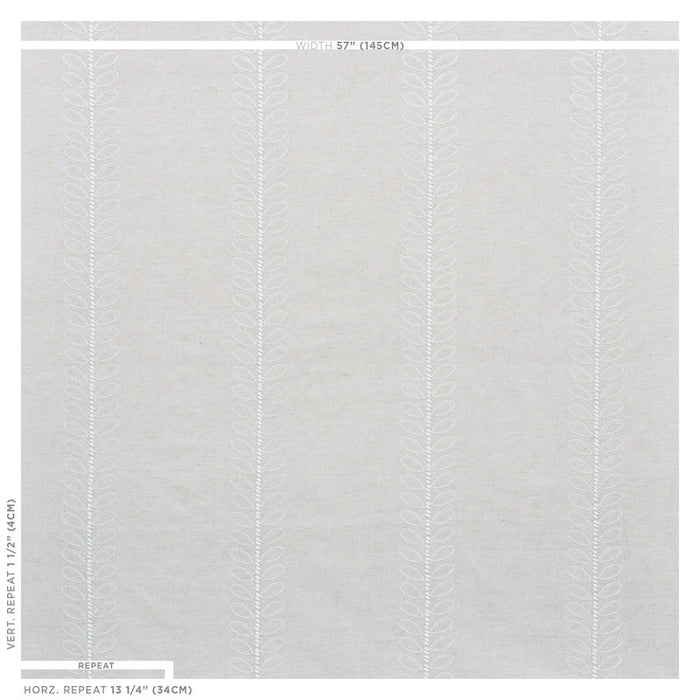 Schumacher Camile Embroidery Natural Fabric Sample 78741