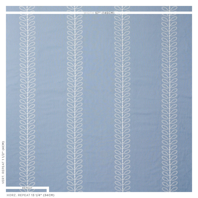 Schumacher Camile Embroidery Sky Fabric 78742