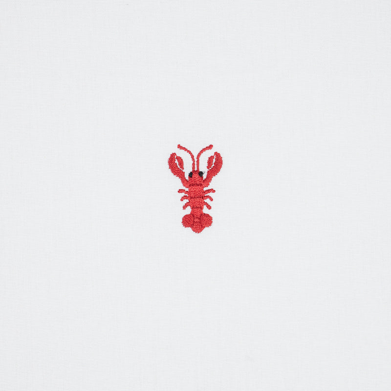 Schumacher Lobster Embroidery White Fabric 78801