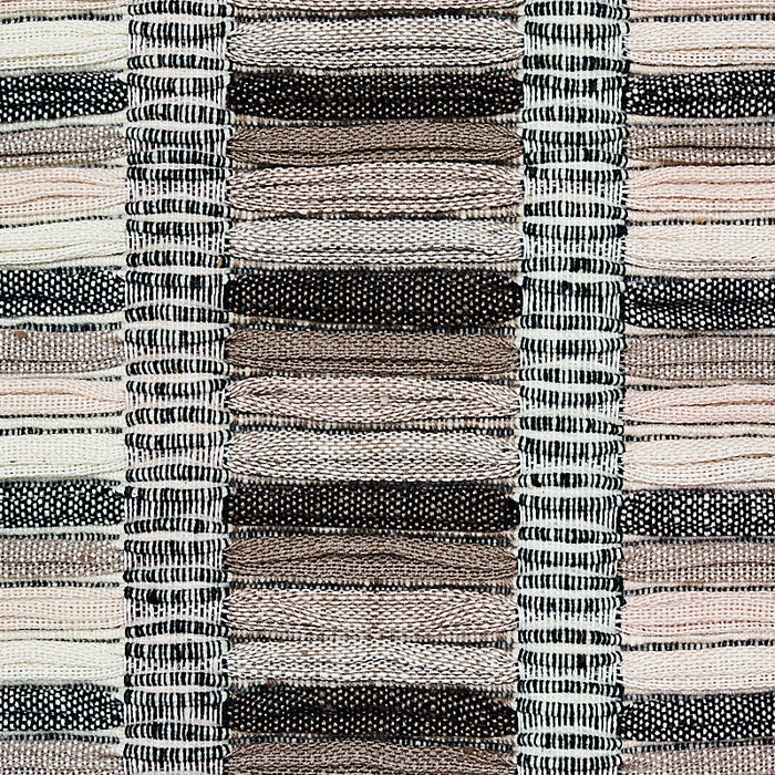 Schumacher Palopo Hand Woven Stripe Black Fabric Sample 78820