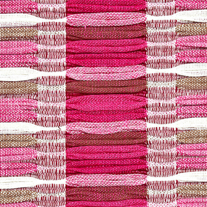 Schumacher Palopo Hand Woven Stripe Flamingo Fabric 78821