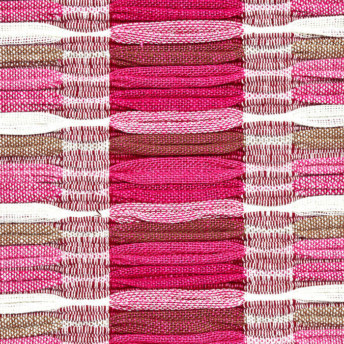 Schumacher Palopo Hand Woven Stripe Flamingo Fabric Sample 78821