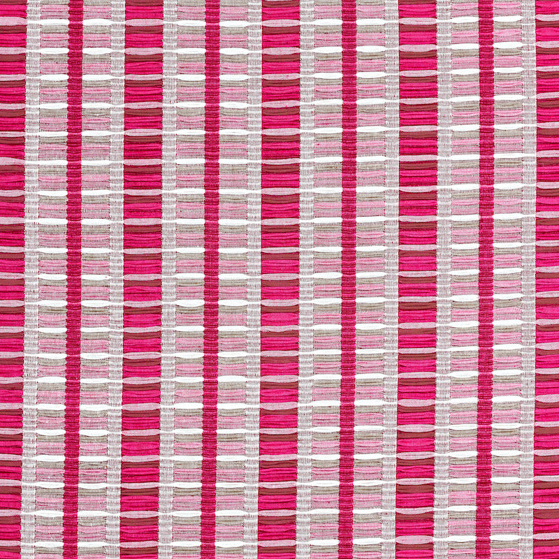 Schumacher Palopo Hand Woven Stripe Flamingo Fabric 78821