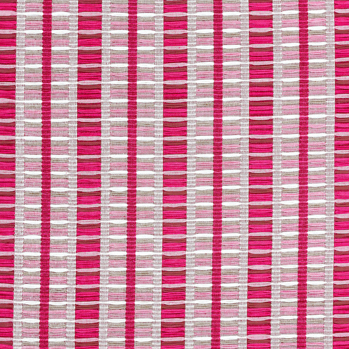 Schumacher Palopo Hand Woven Stripe Flamingo Fabric Sample 78821