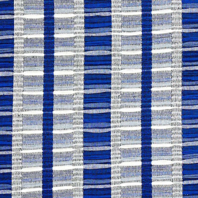 Schumacher Palopo Hand Woven Stripe Azul Fabric 78822