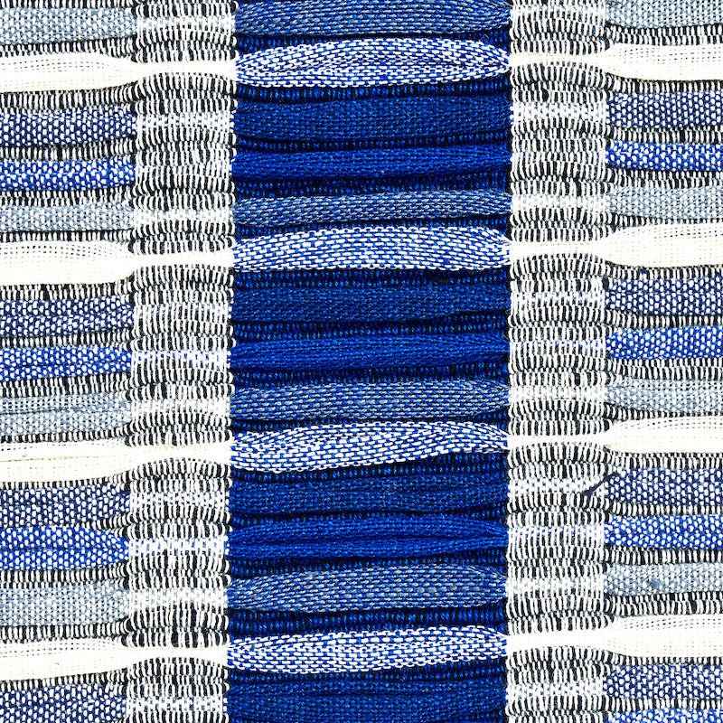 Schumacher Palopo Hand Woven Stripe Azul Fabric 78822