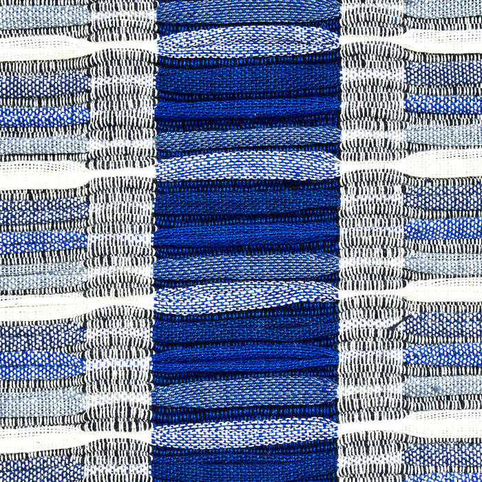 Schumacher Palopo Hand Woven Stripe Azul Fabric Sample 78822