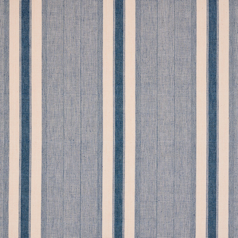 Schumacher Ipala Hand Woven Stripe Ocean Fabric 78830