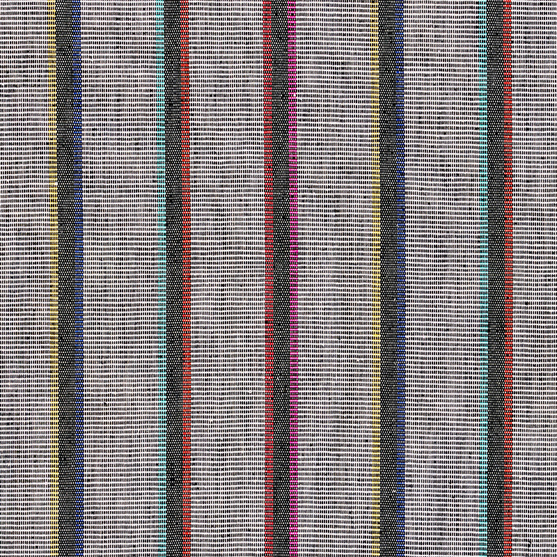 Schumacher Corcha Hand Woven Stripe Mono Multi Fabric 78840