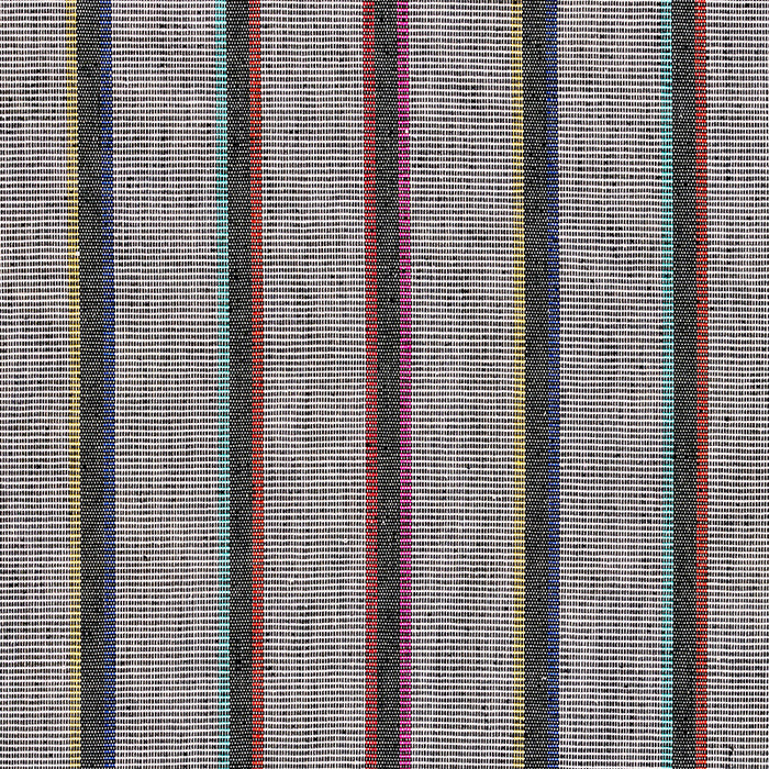 Schumacher Corcha Hand Woven Stripe Mono Multi Fabric Sample 78840