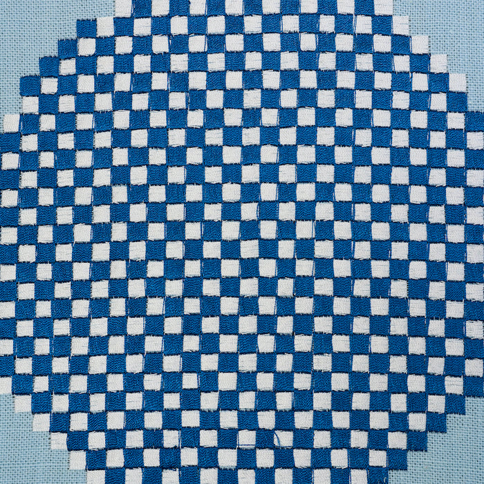 Schumacher Hansen Embroidery Blue Fabric 78942