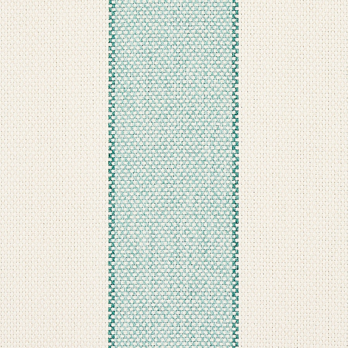 Schumacher Blumont Stripe Indoor/Outdoor Aqua Fabric Sample 79053