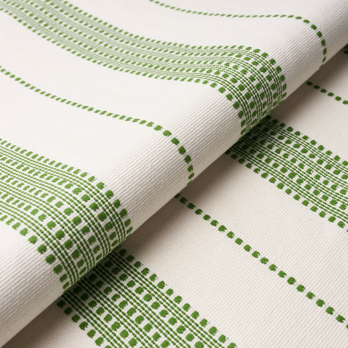 Schumacher Lubeck Stripe Green Fabric Sample 79093